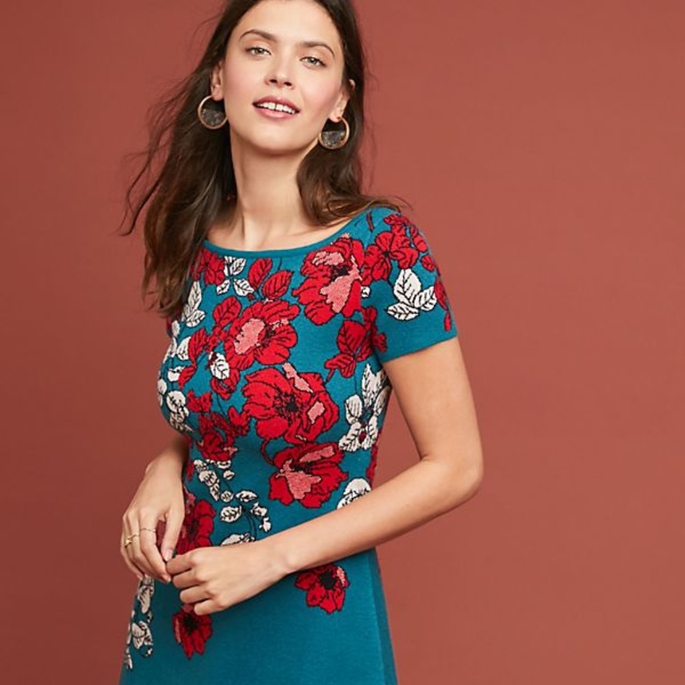 Allison Floral Sweater Dress (Anthropologie)